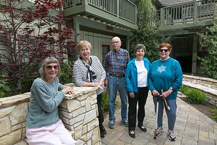 Residents in the courtyard at Trevvett